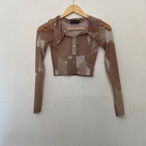 Pretty Little Think Sheer Cropped Button Front